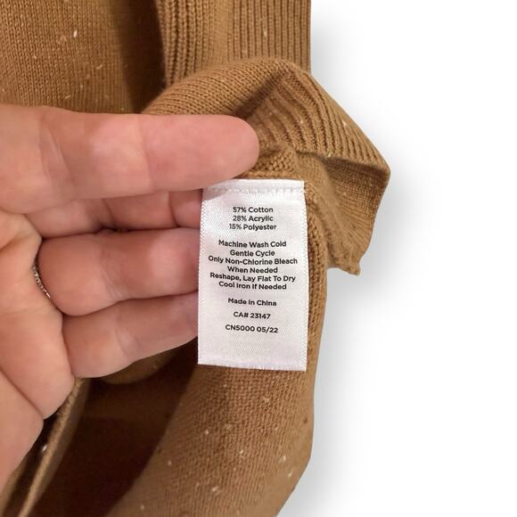 NWT Talbots Zip Collar Sweater Dress Tweed Tan Womens Petite Small SP Cotton - Picture 8 of 13